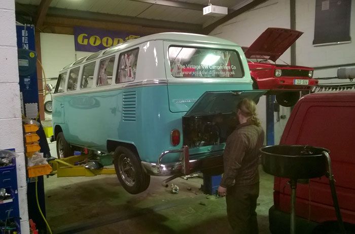 Lucy in our workshop having a regular check up with John
