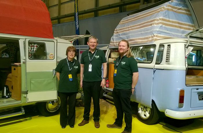 The team ready to greet our visitors at the NEC Camping, Caravanning and Mobile Home Show