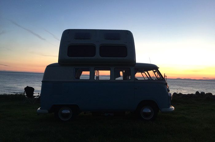 VW Campervan being used for holiday hire in North Wales