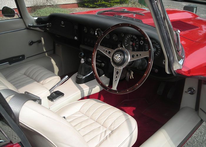 Jaguar E-Type interior after restoration