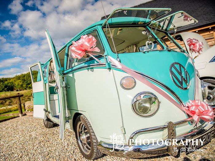 Rose, split screen VW Campervan exterior