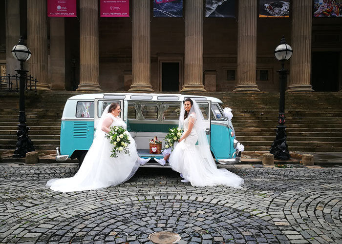 VW Campervan at outdoor wedding