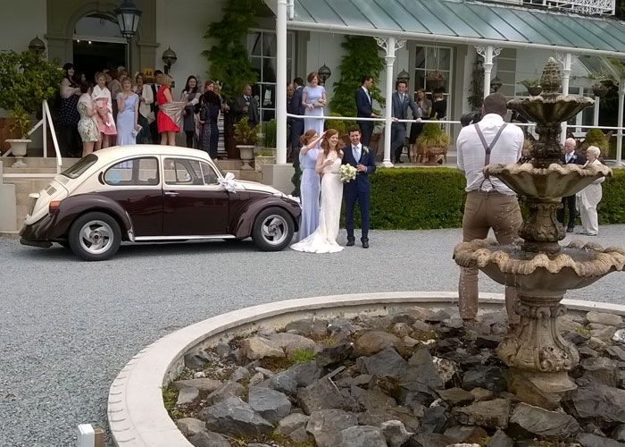 Classic VW Beetle at wedding venue in North Wales
